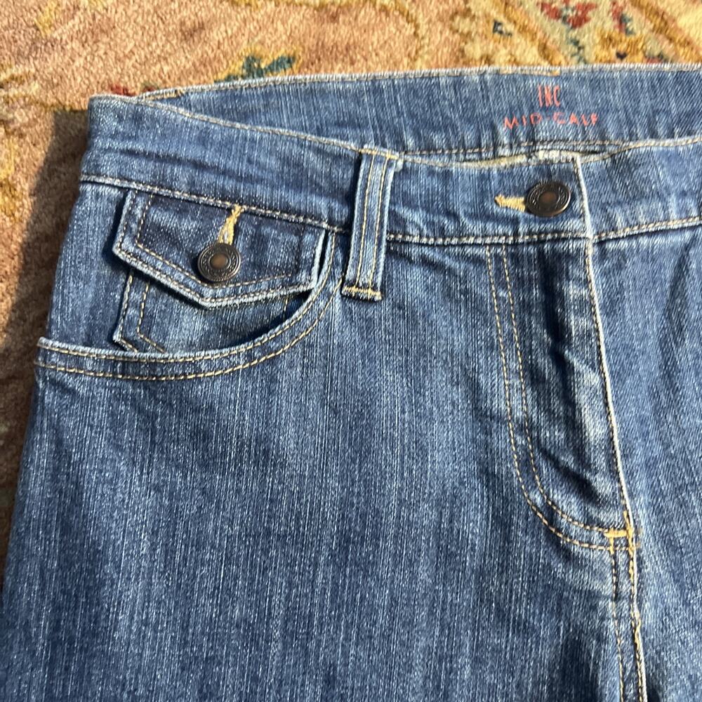 I.N.C. International Concepts Cuffed Dark Blue Mid Calf  Jeans Stretch 6 Y2K - Picture 5 of 11